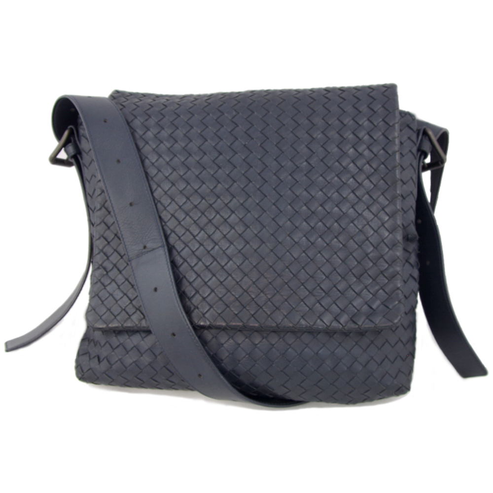 Bottega Veneta Intrecciato Shoulder Bag Crossbody Messenger Navy